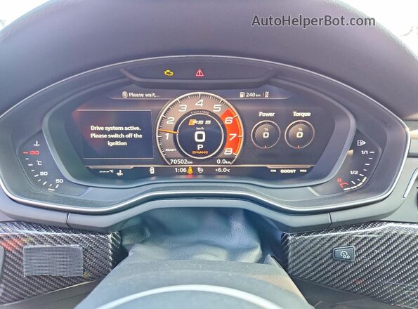 WUACWCF54KA903705 2019 AUDI RS5 White Vista del cuadro de instrumentos