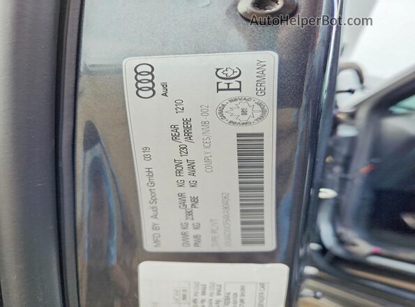 WUACWCF54KA904062 2019 AUDI RS5 Серый Вид подкапотного пространства