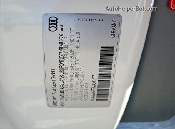 WUANWAF56MA903267 2021 AUDI RS5 White Вид підкапотного простору