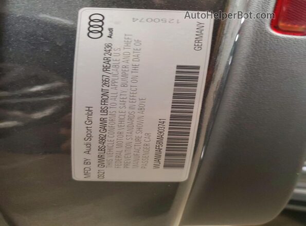 WUANWAF58MA903741 2021 AUDI RS5 Gray ძრავის განყოფილების ხედი
