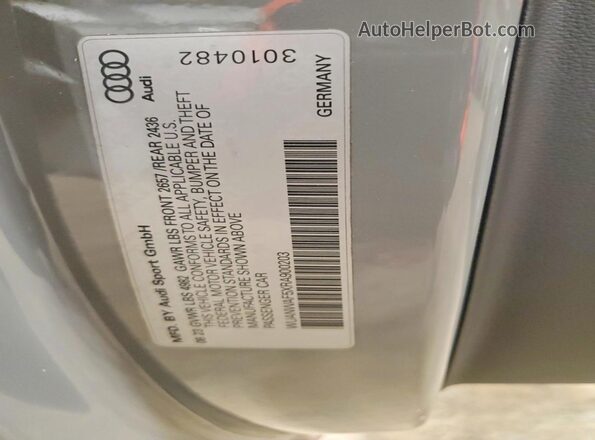 WUANWAF5XRA900203 2024 AUDI RS5 Gray Widok naklejki z numerem VIN