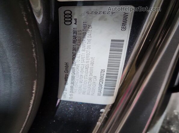 WUAW2AFC2GN902726 2016 AUDI RS7 Gray VIN կոդի պիտակի տեսք
