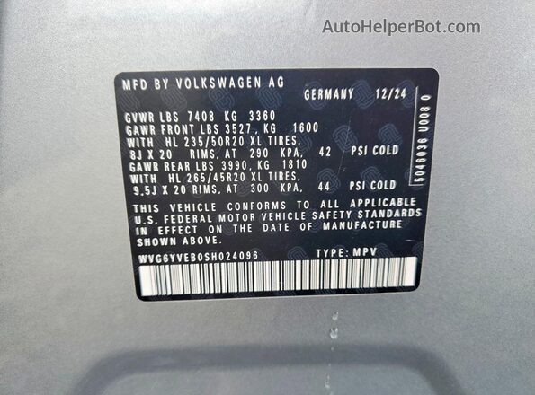WVG6YVEB0SH024096 2025 VOLKSWAGEN ID Silver Vista interior de 360 grados