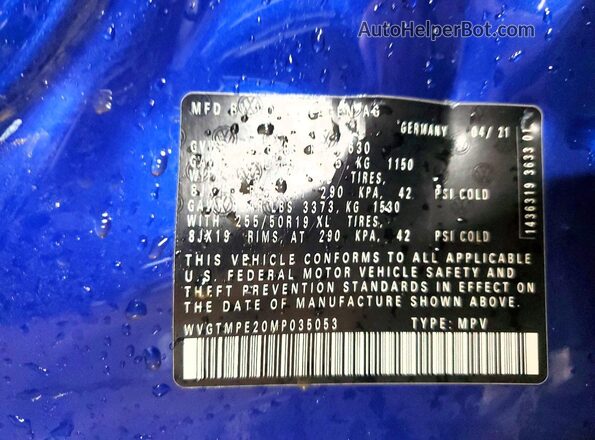 WVGTMPE20MP035053 2021 VOLKSWAGEN ID.4 Blue Engine compartment view