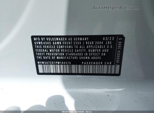 WVW3A7CD1PW166570 2023 VOLKSWAGEN GOLF White ძრავის განყოფილების ხედი