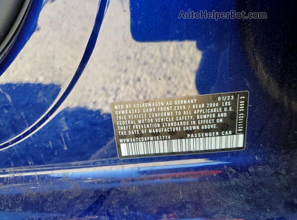 WVW3A7CD8PW151774 2023 VOLKSWAGEN GTI Blue Շարժիչի բաժամունքի տեսք
