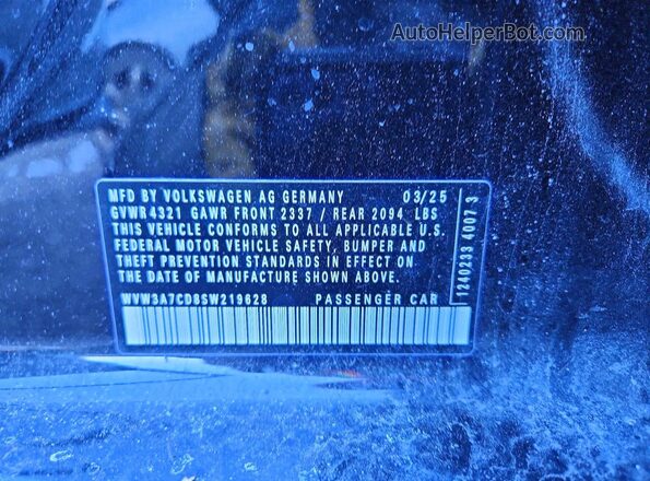 WVW3A7CD8SW219628 2025 VOLKSWAGEN GTI Черный Вид подкапотного пространства
