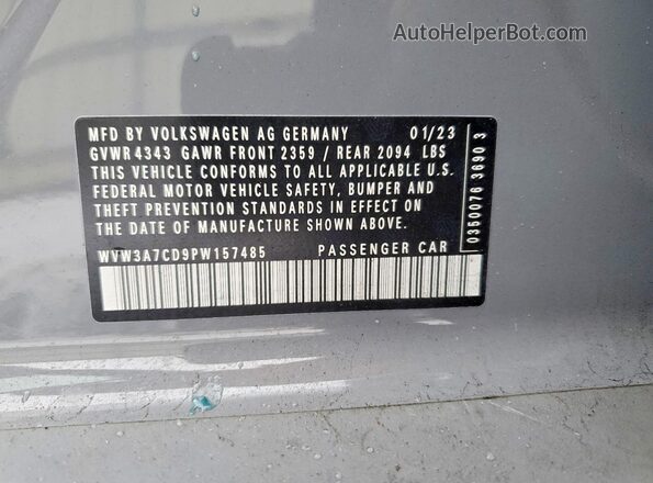 WVW3A7CD9PW157485 2023 VOLKSWAGEN GTI Gray ძრავის განყოფილების ხედი