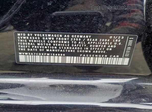 WVW3A7CDXPW154966 2023 VOLKSWAGEN GTI Black Engine compartment view