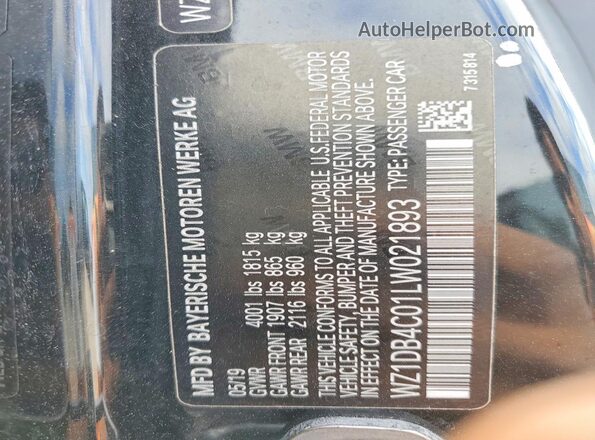 WZ1DB4C01LW021893 2020 TOYOTA GR Black Շարժիչի բաժամունքի տեսք
