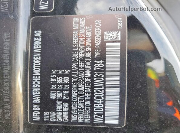 WZ1DB4C02LW031784 2020 TOYOTA GR Black ძრავის განყოფილების ხედი