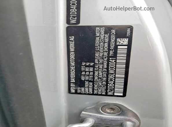 WZ1DB4C06LW030041 2020 TOYOTA GR Silver Vista del compartimento del motor