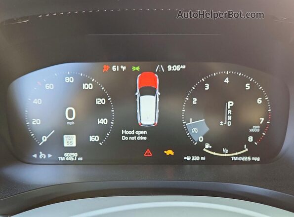 YV1102EL8L2391324 2020 VOLVO V60 Red Սարքավորումների վահանակի տեսք