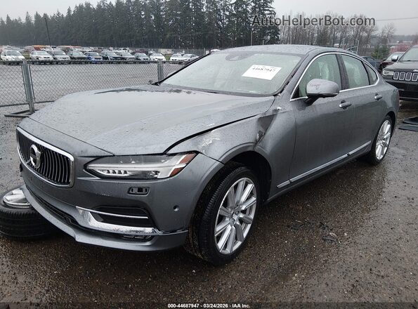 YV1A22ML2H1006767 2017 VOLVO S90 Gray Առջևի ձախ երեք քառորդ տեսարան