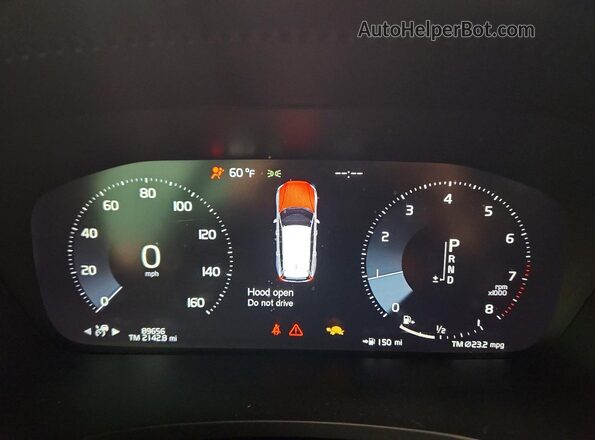 YV4102WK1L1040401 2020 VOLVO V60 Charcoal Instrument cluster view