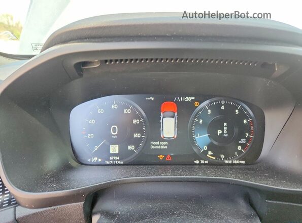 YV4162UM5N2693524 2022 VOLVO XC40 Gray Вид щитка приладів
