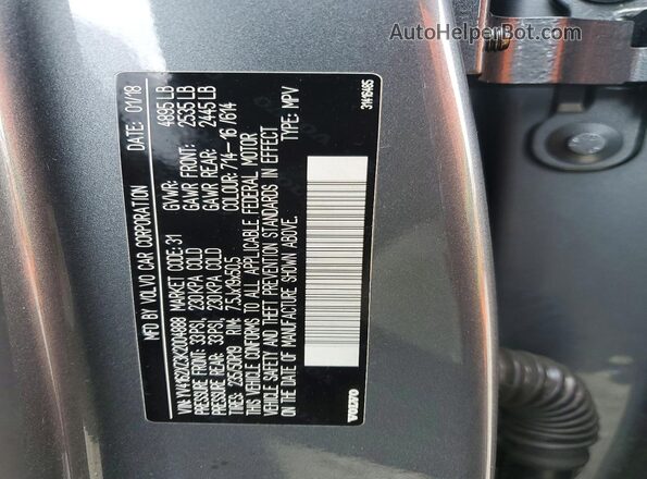 YV4162XZ3K2004888 2019 VOLVO XC40 Gray Вид підкапотного простору