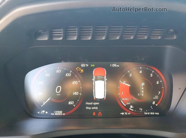 YV4A22PL3G1024353 2016 VOLVO XC90 White Սարքավորումների վահանակի տեսք