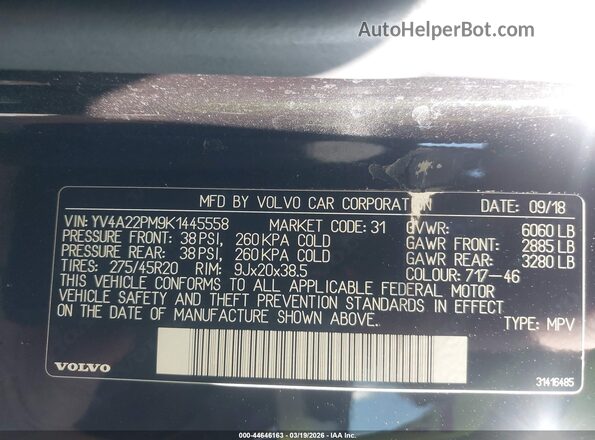 YV4A22PM9K1445558 2019 VOLVO XC90 Black 