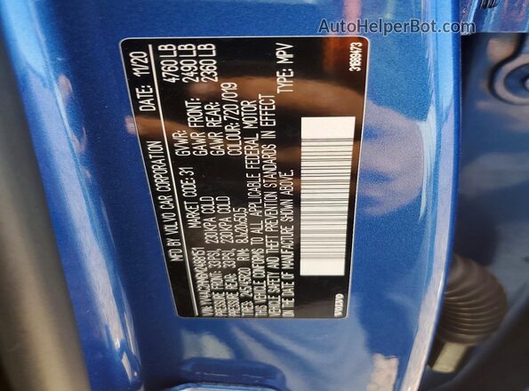 YV4AC2HM6M2488151 2021 VOLVO XC40 Blue 