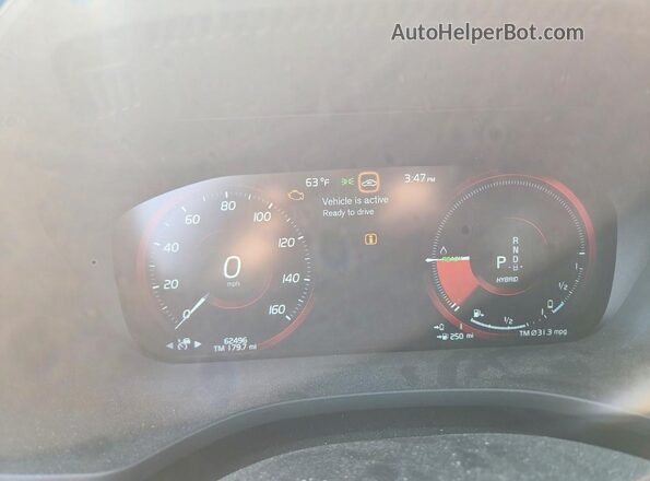 YV4BK0DP3M1715703 2021 VOLVO XC60 Black Instrument cluster view