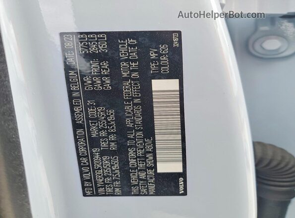YV4ER3GL5R2094419 2024 VOLVO C40 Blue Vista interior de 360 grados