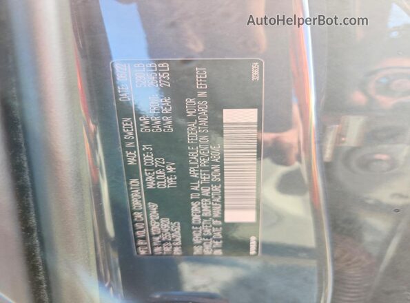 YV4L12DN5P1204497 2023 VOLVO XC60 Blue VIN կոդի պիտակի տեսք