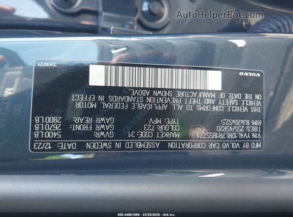 YV4L12RL7R1855771 2024 VOLVO XC60 Черный Вид подкапотного пространства
