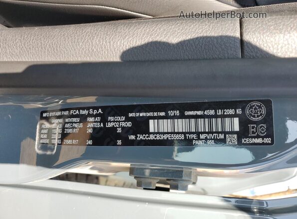 ZACCJBCB3HPE55658 2017 JEEP RENEGADE Серый Вид наклейки с VIN-кодом
