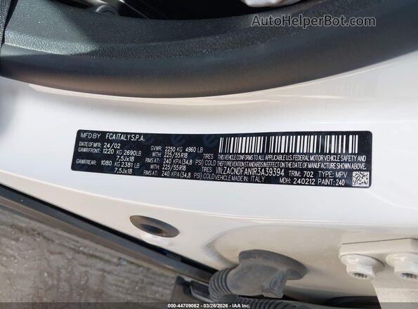 ZACNDFAN1R3A39394 2024 DODGE OTHER White Vista del compartimento del motor