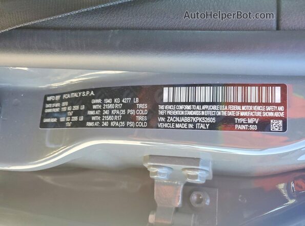 ZACNJABB7KPK52605 2019 JEEP RENEGADE Gray Widok komory silnika
