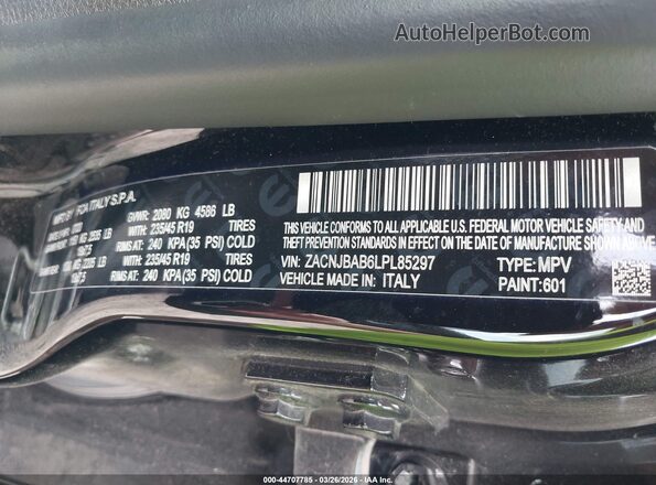 ZACNJBAB6LPL85297 2020 JEEP RENEGADE Black 