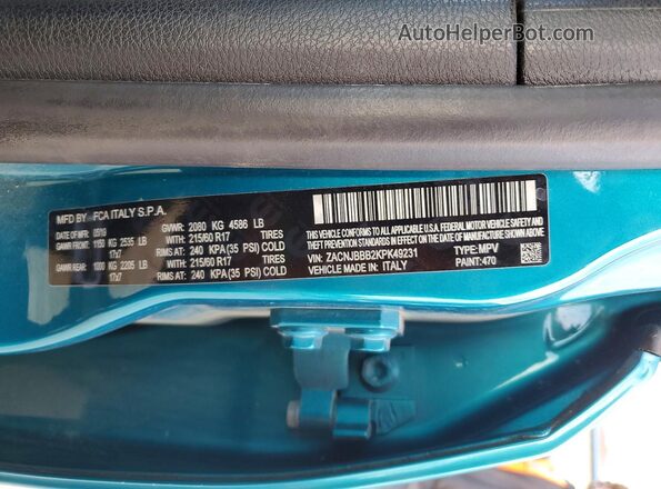 ZACNJBBB2KPK49231 2019 JEEP RENEGADE Blue 