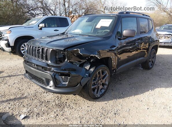 ZACNJDBB1MPN10699 2021 JEEP RENEGADE Black წინა მარცხენა ხედი სამი მეოთხედიდან