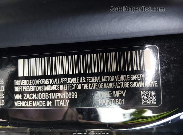 ZACNJDBB1MPN10699 2021 JEEP RENEGADE Black ძრავის განყოფილების ხედი