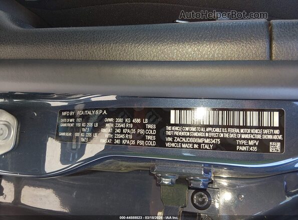 ZACNJDBB6MPM63475 2021 JEEP RENEGADE Gray Engine compartment view