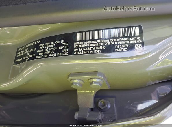 ZACNJDBB7MPM36690 2021 JEEP RENEGADE Gray ძრავის განყოფილების ხედი