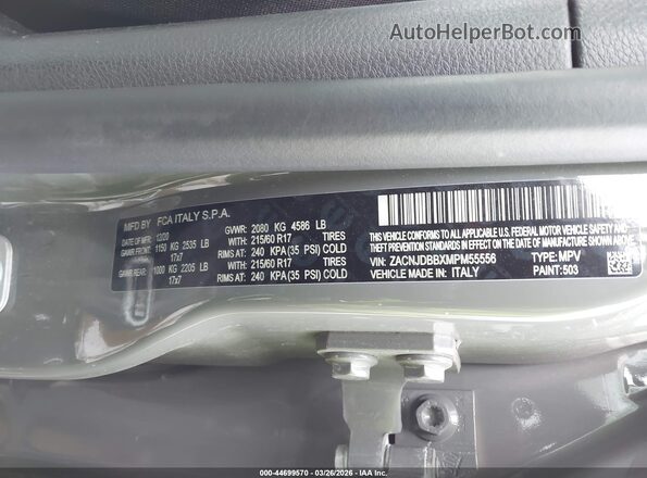 ZACNJDBBXMPM55556 2021 JEEP RENEGADE Gray Vista del compartimento del motor