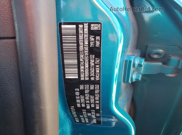 ZACNJDC11MPM51322 2021 JEEP RENEGADE Green VIN კოდის სტიკერის ხედი