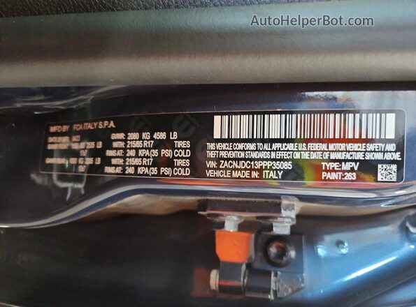 ZACNJDC13PPP35085 2023 JEEP RENEGADE Синий 