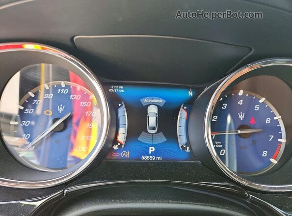 ZAM56PPS2H1235523 2017 MASERATI QUATTROPOR Black ხელსაწყოთა პანელის ხედი