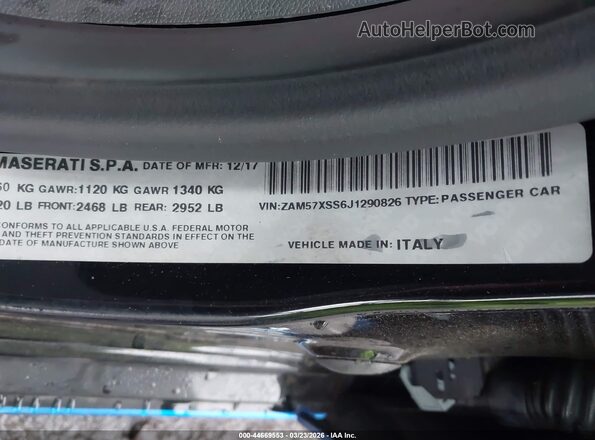 ZAM57XSS6J1290826 2018 MASERATI GHIBLI Blue Widok komory silnika