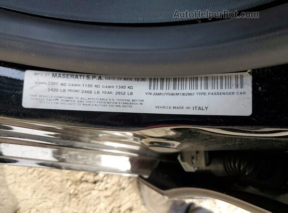 ZAM57YSA6M1362867 2021 MASERATI GHIBLI Black Շարժիչի բաժամունքի տեսք