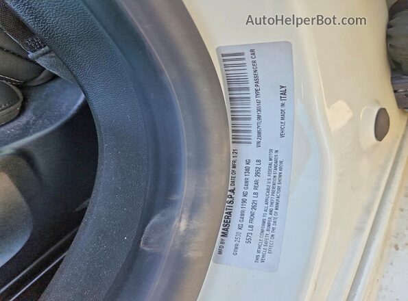 ZAM57YTL9M1365147 2021 MASERATI GHIBLI White ძრავის განყოფილების ხედი