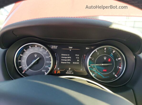 ZAM57YTS5N1382150 2022 MASERATI GHIBLI Red Instrument cluster view