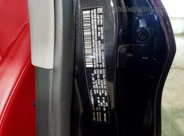 ZASPAKAN4M7D18399 2021 ALFA ROMEO STELVIO Charcoal Vista de la etiqueta del VIN