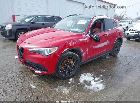 ZASPAKAN5K7C59344 2019 ALFA ROMEO STELVIO Red წინა მარცხენა ხედი სამი მეოთხედიდან