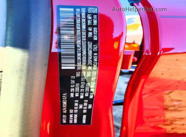 ZASPAKAN8M7D09527 2021 ALFA ROMEO STELVIO Red VIN կոդի պիտակի տեսք