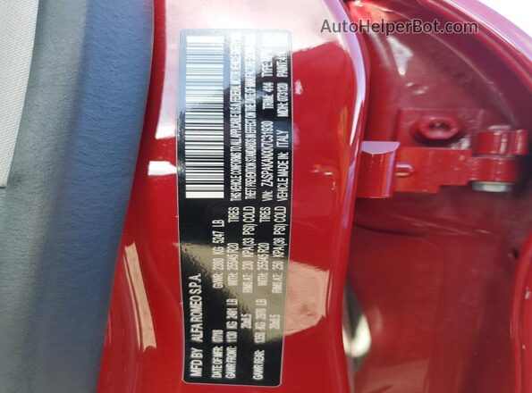 ZASPAKANXK7C31930 2019 ALFA ROMEO STELVIO Red 