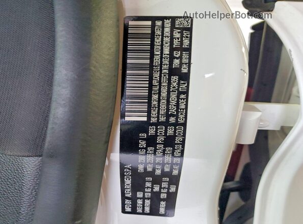 ZASPAKBN0L7C94356 2020 ALFA ROMEO STELVIO White VIN sticker view